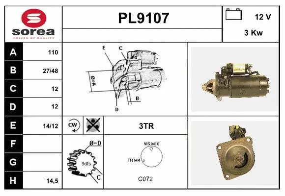 PL9107 SNRA Стартер (фото 1)