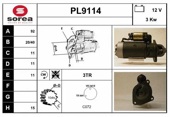 PL9114 SNRA Стартер (фото 1)