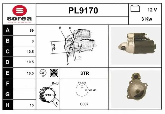 PL9170 SNRA Стартер (фото 1)