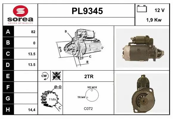 PL9345 SNRA Стартер (фото 1)