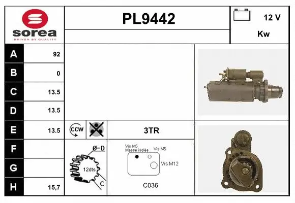 PL9442 SNRA Стартер (фото 1)