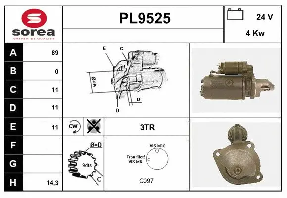 PL9525 SNRA Стартер (фото 1)