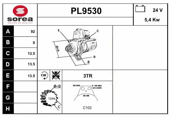 PL9530 SNRA Стартер (фото 1)