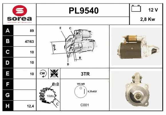 PL9540 SNRA Стартер (фото 1)