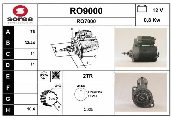 RO9000 SNRA Стартер (фото 1)