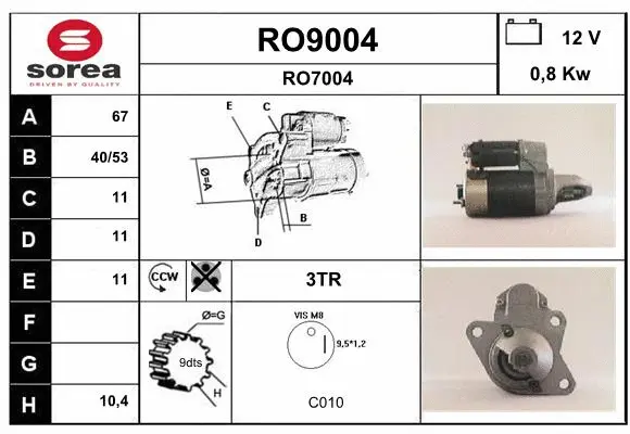 RO9004 SNRA Стартер (фото 1)