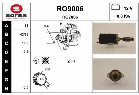 RO9006 SNRA Стартер (фото 1)