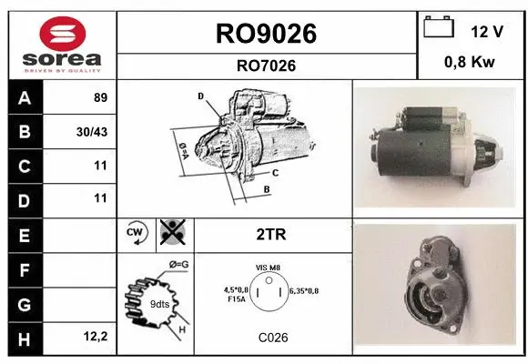 RO9026 SNRA Стартер (фото 1)