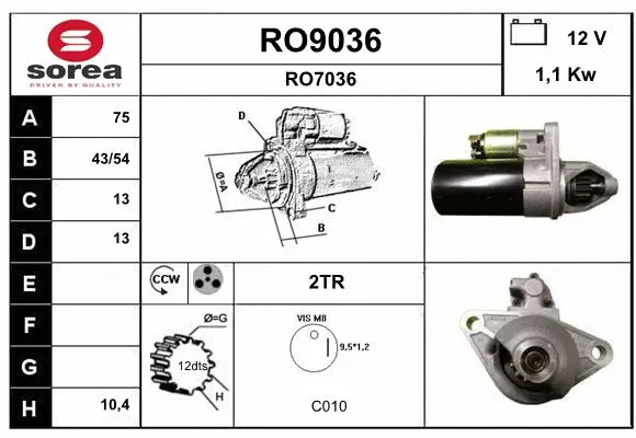 RO9036 SNRA Стартер (фото 1)