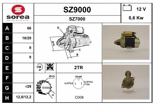 SZ9000 SNRA Стартер (фото 1)