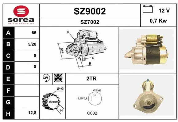 SZ9002 SNRA Стартер (фото 1)