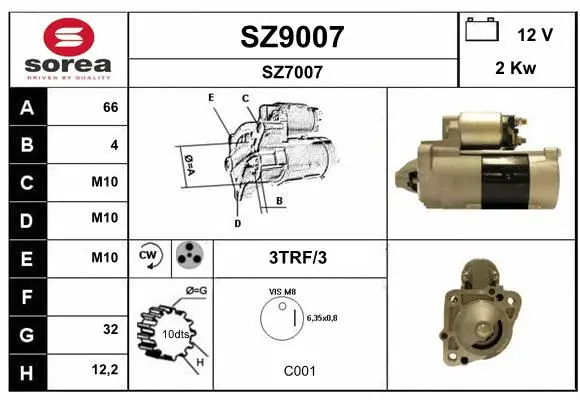 SZ9007 SNRA Стартер (фото 1)