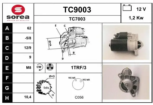 TC9003 SNRA Стартер (фото 1)