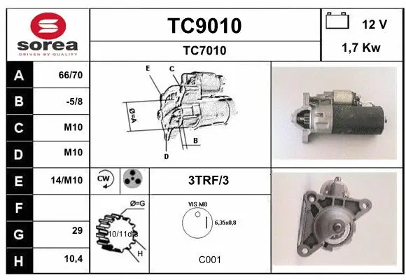 TC9010 SNRA Стартер (фото 1)