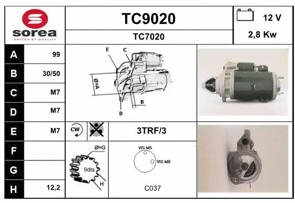 TC9020 SNRA Стартер (фото 1)