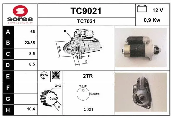 TC9021 SNRA Стартер (фото 1)