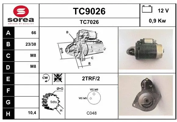 TC9026 SNRA Стартер (фото 1)