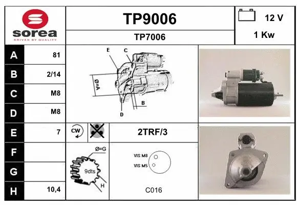 TP9006 SNRA Стартер (фото 1)