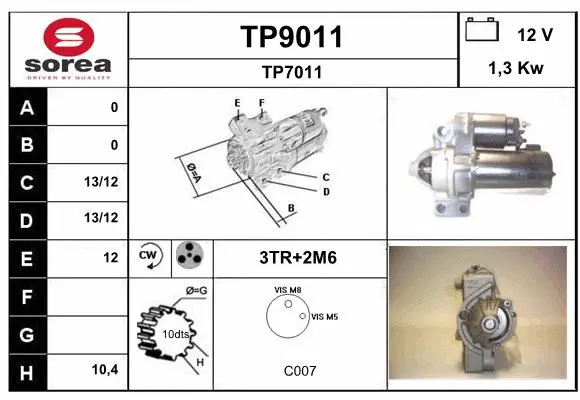 TP9011 SNRA Стартер (фото 1)