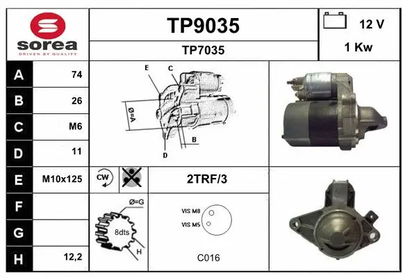 TP9035 SNRA Стартер (фото 1)
