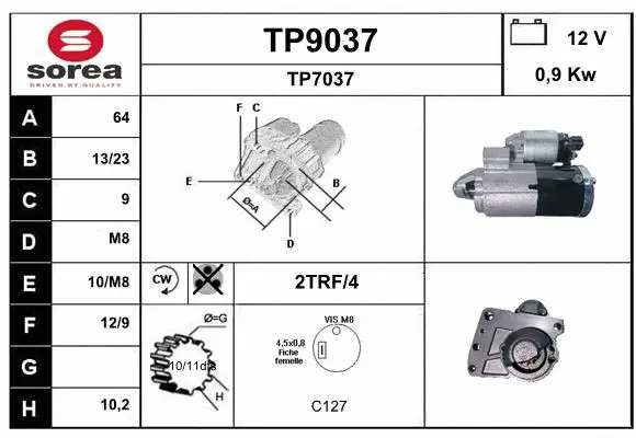 TP9037 SNRA Стартер (фото 1)