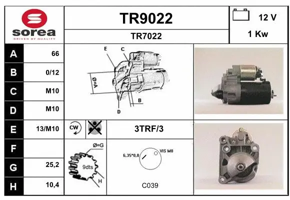 TR9022 SNRA Стартер (фото 1)