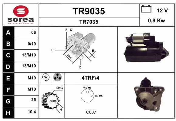 TR9035 SNRA Стартер (фото 1)