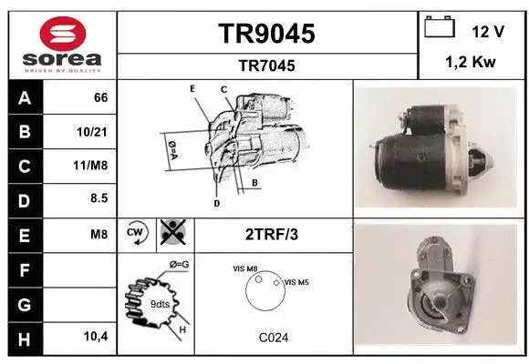 TR9045 SNRA Стартер (фото 1)