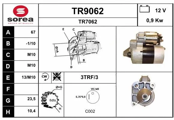 TR9062 SNRA Стартер (фото 1)