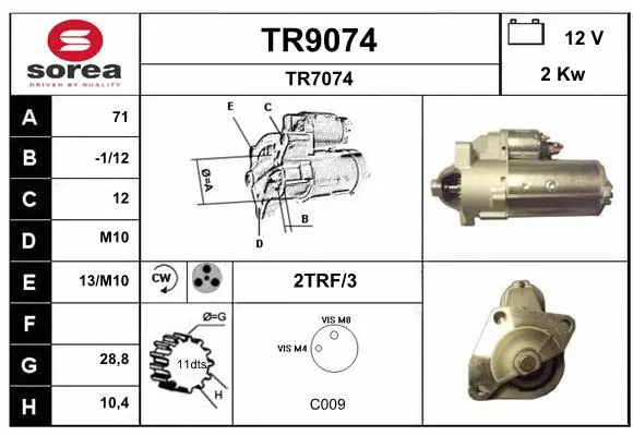 TR9074 SNRA Стартер (фото 1)