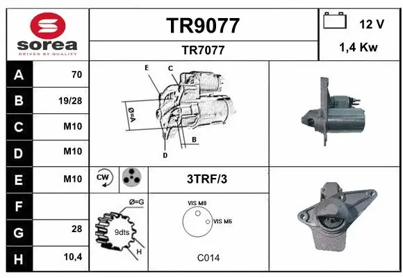 TR9077 SNRA Стартер (фото 1)