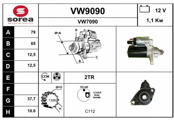 VW9090 SNRA Стартер (фото 1)