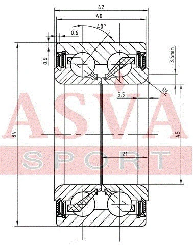 DAC45840042-40 ASVA Подшипник ступицы колеса (фото 4)