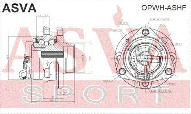 OPWH-ASHF ASVA Ступица колеса (фото 4)
