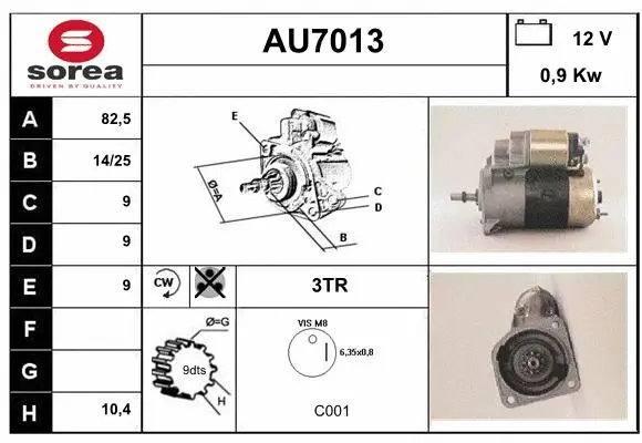 AU7013 SERA Стартер (фото 1)