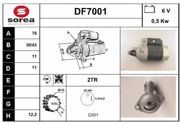 DF7001 SERA Стартер (фото 1)