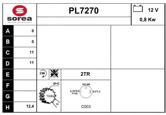 PL7270 SERA Стартер (фото 1)