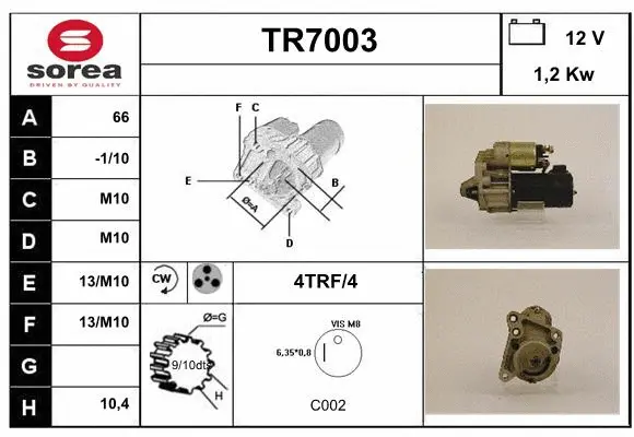 TR7003 SERA Стартер (фото 1)