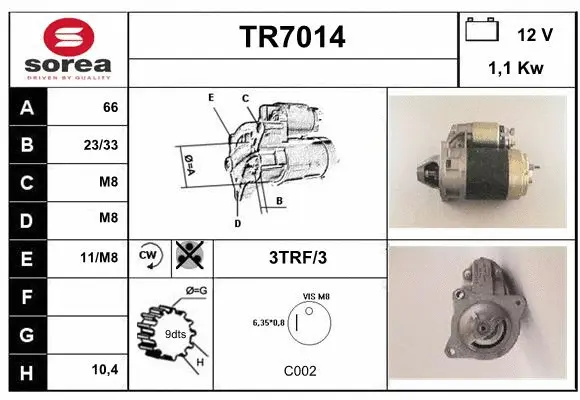 TR7014 SERA Стартер (фото 1)