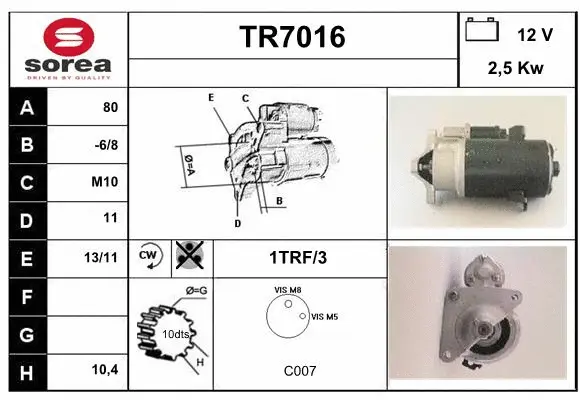 TR7016 SERA Стартер (фото 1)