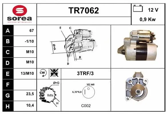 TR7062 SERA Стартер (фото 1)