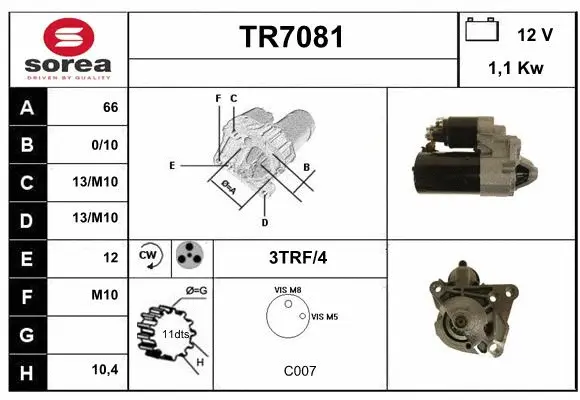 TR7081 SERA Стартер (фото 1)