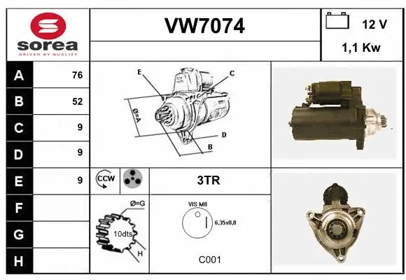 VW7074 SERA Стартер (фото 1)