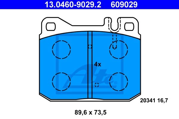 13.0460-9029.2 ATE Комплект тормозных колодок, дисковый тормоз (фото 3)