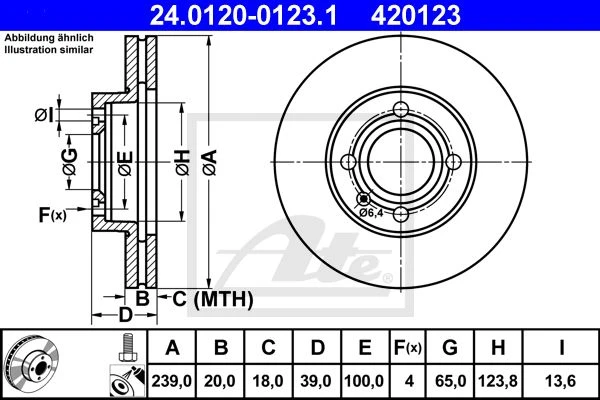 24.0120-0123.1 ATE Тормозной диск (фото 3)