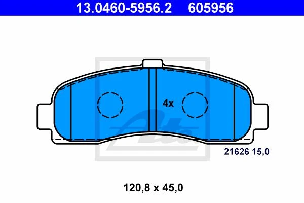 13.0460-5956.2 ATE Комплект тормозных колодок, дисковый тормоз (фото 3)