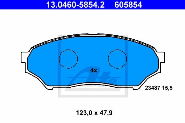 13.0460-5854.2 ATE Комплект тормозных колодок, дисковый тормоз (фото 3)