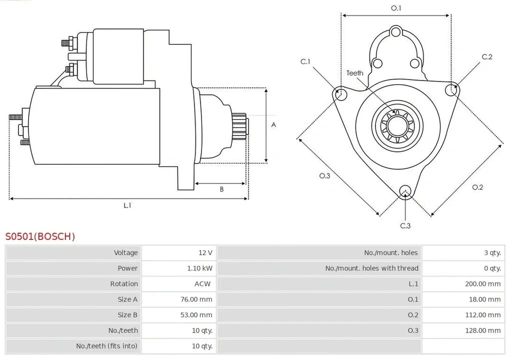 S0501(BOSCH) AS-PL Стартер (фото 5)