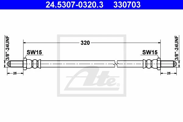 24.5307-0320.3 ATE Тормозной шланг (фото 2)
