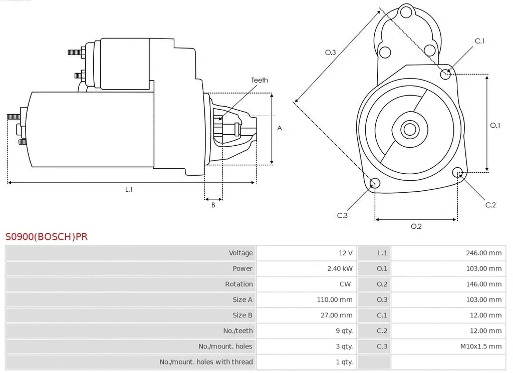 S0900(BOSCH)PR AS-PL Стартер (фото 4)